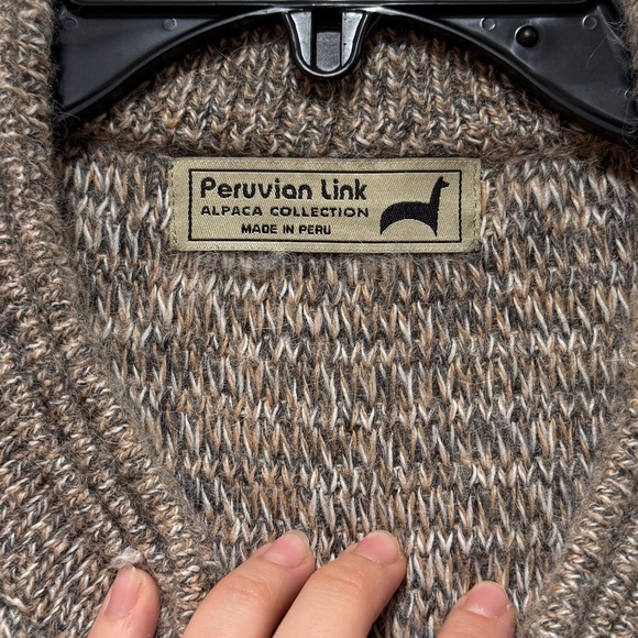 Peruvian Link 100% Alpaca Long Cardigan XL Gray Cozy Layering Fall Winter Thick - Picture 2 of 9